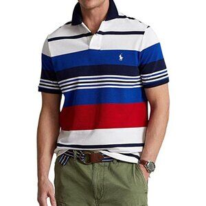 *NEW Polo Ralph Lauren Men's Classic Fit Striped Mesh Polo Shirt Large